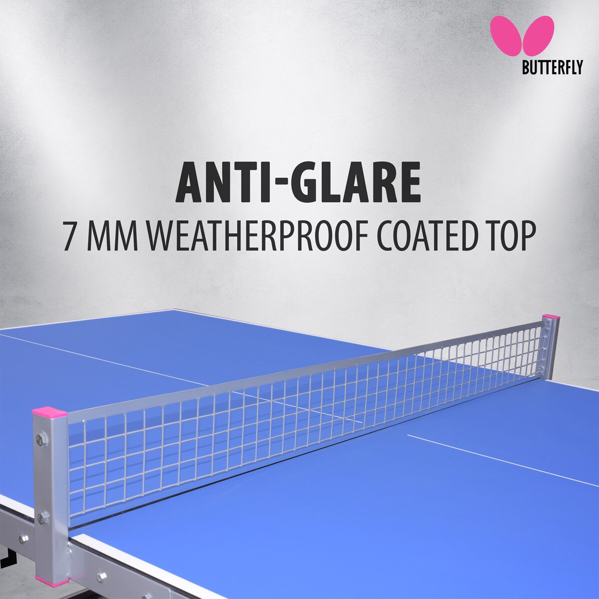 Butterfly Park Outdoor Ping Pong Table: Anti-Glare Coating